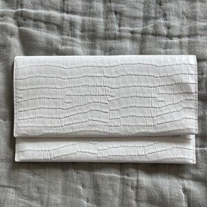 Rebecca Minkoff Ivory Croc Embossed Wallet Clutch
